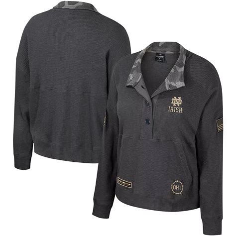 Women's Colosseum Heather Charcoal Notre Dame Fighting Irish OHT ...
