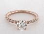 14K Rose Gold Thin French Cut Pavé Set Diamond Engagement Ring-17158r14