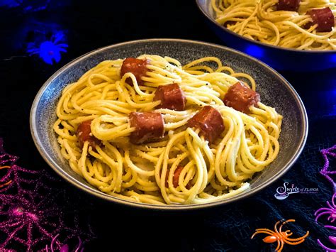 Hot Dog Spaghetti Spiders - Swirls of Flavor