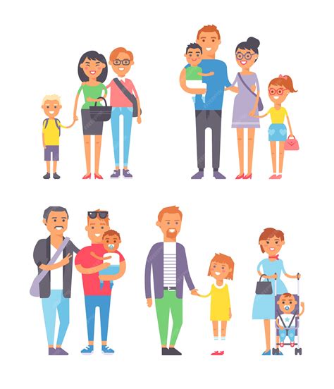 Different family illustration. | Premium Vector