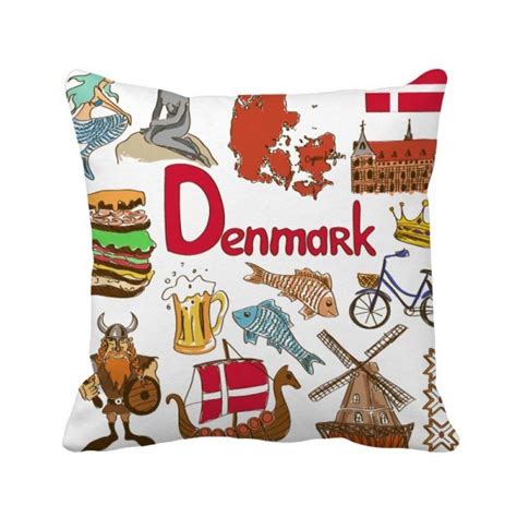 Denmark Landscap Animals National Flag Square Throw Pillow Insert ...