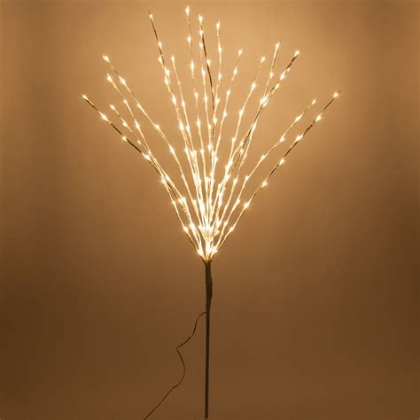 White Lighted Branches with Warm White LED Lights, 1 pc