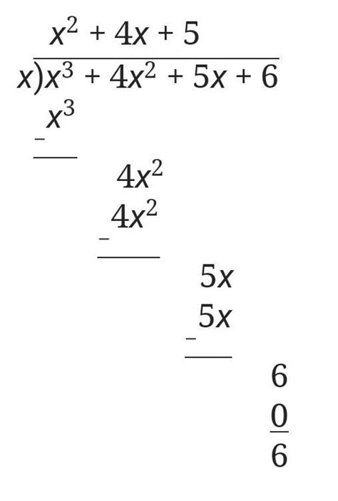 On dividing x3 + 4x² + 5x + 6 by x, the remainder is: (i) 16 (ii) 6 ...