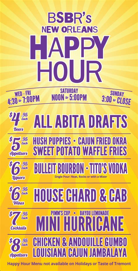 HAPPY HOUR — BOURBON STREET BARREL ROOM