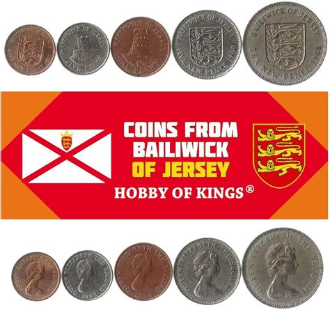 Bailiwick of Jersey 5 Mixed Coins | 5 Penny to 10 Pence | Jersey Currency Since 1971 : Amazon.co ...