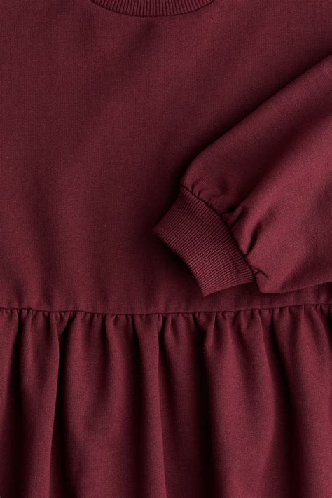 Oversized Sweatshirt Dress - Dark red - Kids | H&M US