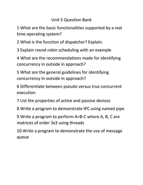 Unit5QB - Prof. Pavitra - Unit 5 Question Bank 1 What are the basic ...