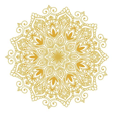 Decorative golden mandala on white background | Free Vector
