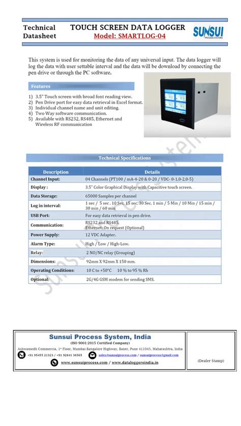 Data Loggers - Touch Screen Data Logger-- SmartLog-01 Manufacturer from ...