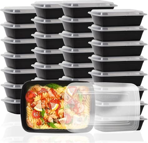 15 Pack 32 oz Plastic Meal Prep Containers with Lids, Leakproof ...