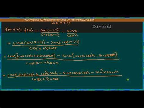 Image result for Deriving Tanx Using First Principle