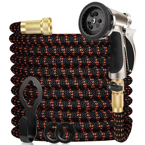 WGCC Expandable Garden Hose, 50 Feet Extra-Thick 4 Layers Latex Core ...