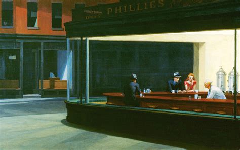 Nighthawks Diner: A Stunning HD Wallpaper of Artistic Reflection by Edward Hopper