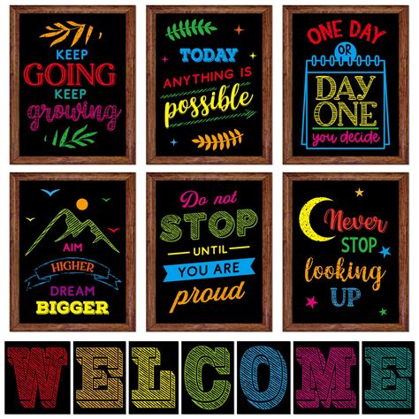 Buy 13 Pieces Inspirational Posters for Classroom Laminated ...