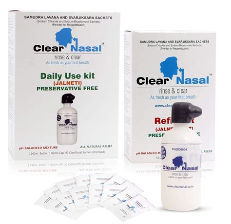 Buy ClearNasal Nose Rinse and Clear Daily Usage and Refill Kit Combo ...