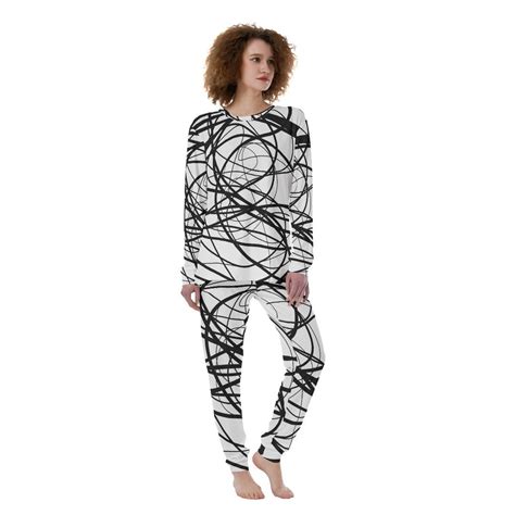 Women's Pajama Set | Black and White Pajamas | Op Art Pjs | Christmas ...