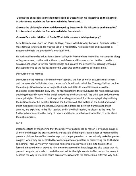 Western Philosophy - lecture notes -Discuss the philosophical method ...