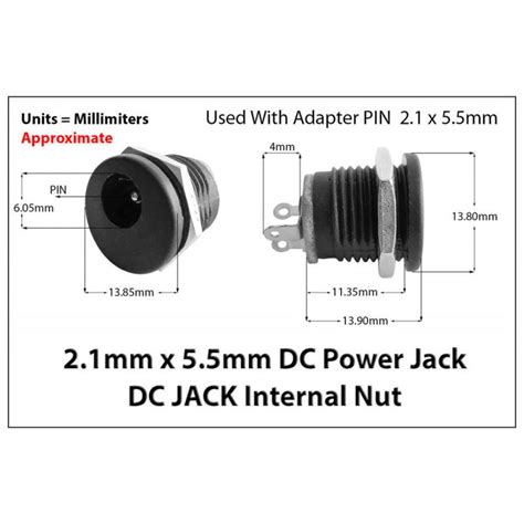DC Power Supply Socket Male Jack Connector - Round Panel Chasis Mount ...