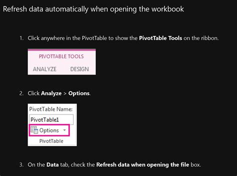 Image result for Refresh PivotTable Automatically
