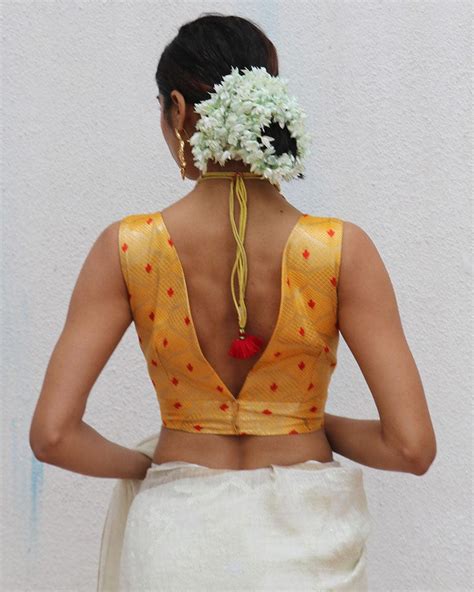 Buy Clementia Yellow Brocade Blouse | Blouse pattern | Blouse