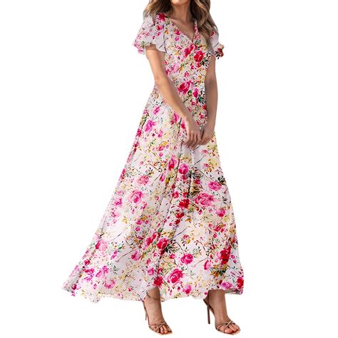 Easter Dresses For Women, Wedding Guest Dresses Chiffon Floral Short ...
