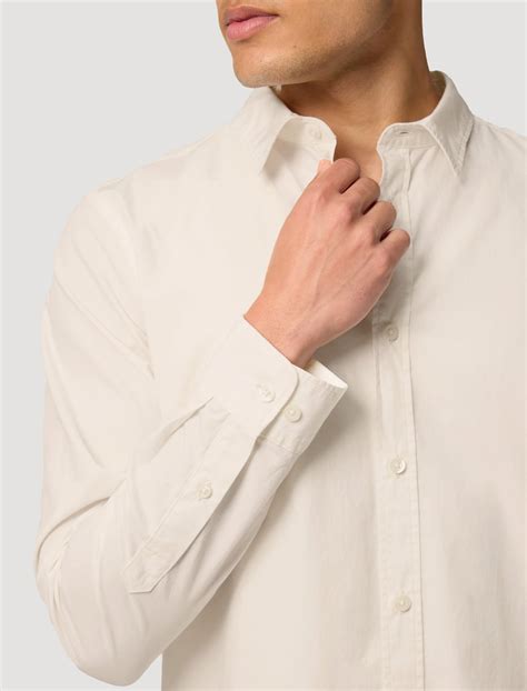 Men's cream poplin shirt - Qooqer