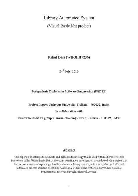 Library Automated System Visual Basic Ne - Library Automated System ...