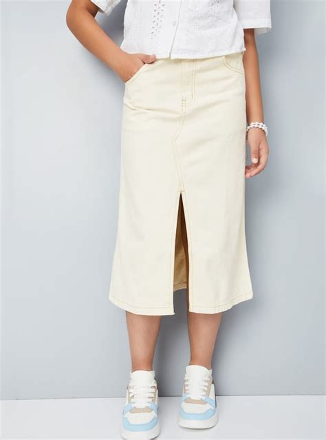 Buy Girls Solid Denim Skirt Online at just Rs. 699.0 - 1000014677366 ...