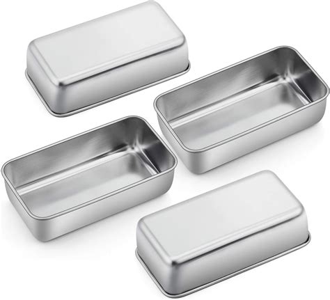 Amazon.com: P&P CHEF Rectangle Loaf Pans Set of 4, Stainless Steel ...