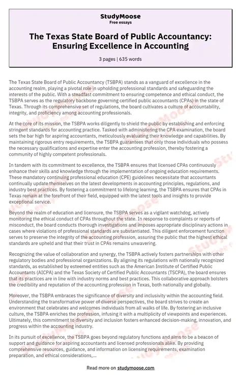 Texas State Board Of Public Accountancy