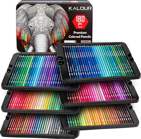 KALOUR 180 Colored Pencil Set - Rich Pigment Soft India | Ubuy