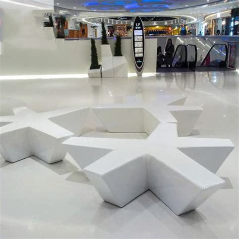 博睿帝 五角星造型坐凳 玻璃钢休闲椅 商场休息座椅 大型多边形多人休息长椅|价格|厂家|多少钱-全球塑胶网