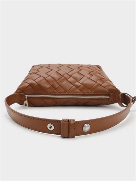 Chocolate Ivette Woven Shoulder Bag - Chocolate - CHARLES & KEITH IN