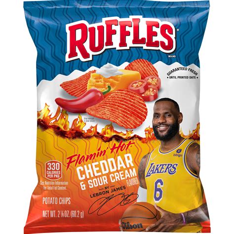 Ruffles, Flamin' Hot Cheddar & Sour Cream Flavored, Potato Chips ...
