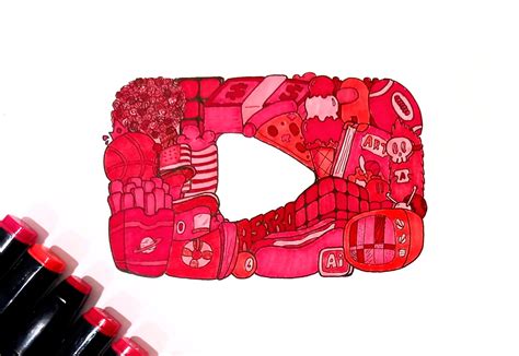 Colorful YouTube Logo Doodle Art