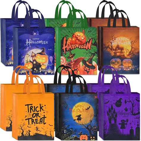 Amazon.com: AhfuLife 12 Pcs Halloween Trick or Treat Bags, Large Candy ...