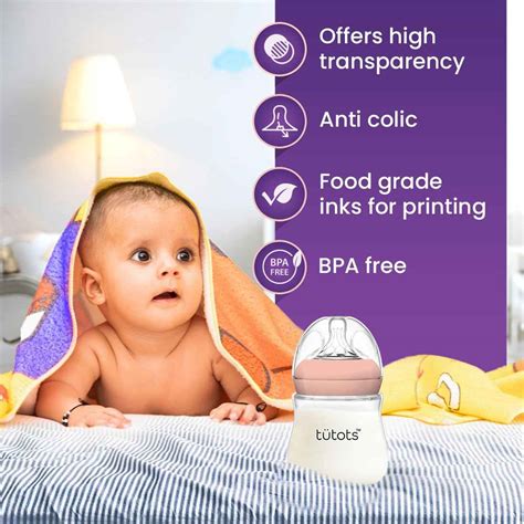 tutots Anti-Colic Baby Bottle – 150ml, BPA-Free, Wide Neck with Natural ...