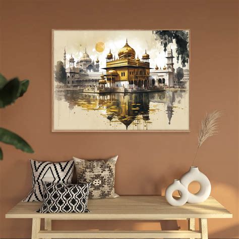 Shop Golden Glory - Masterpiece of The Golden Temple Canvas Wall ...