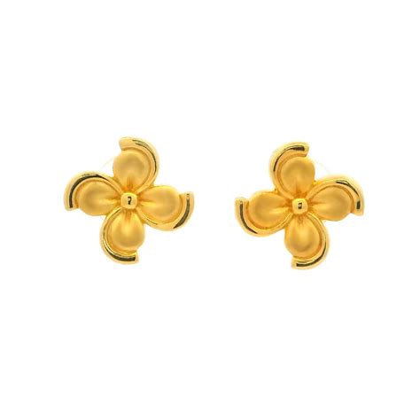 Glossy Floral Grace Gold Earrings for Women – WHP Jewellers