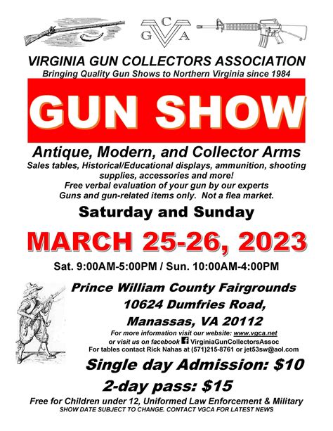 VIRGINIA GUN COLLECTORS ASSOCIATION GUN SHOW! THIS WEEKEND AT THE ...