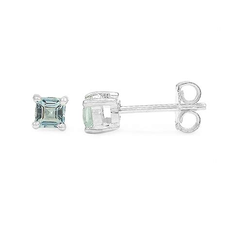 Stud Earrings With Aquamarine Stones – VOYLLA