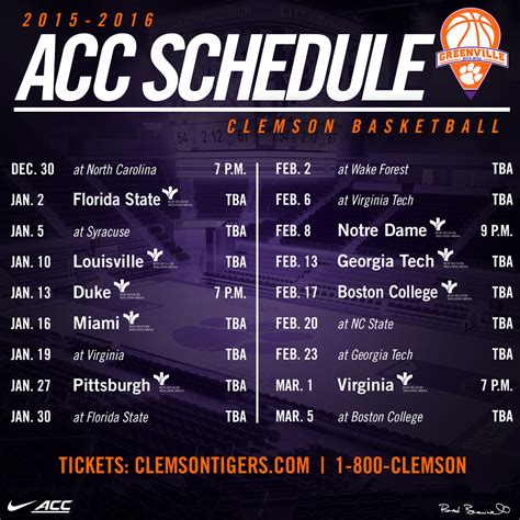 2015-16 Men's Basketball Schedule Announced - Clemson Tigers Official ...