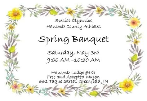Athlete Spring Banquet, 661 Tague Street, Greenfield, IN 46140, 3 May ...