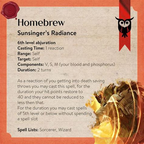 Sunsinger's Radiance 5e Spell