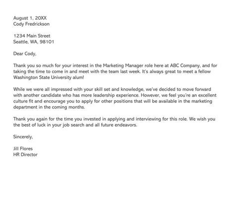 Sample Candidate Rejection Emails After an Interview