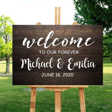 Buy Personalized Welcome to Our Wedding Sign, Rustic Wooden Welcome ...