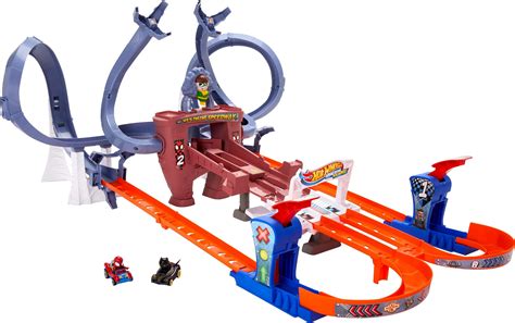 Amazon.com: Hot Wheels Toy Car Track Set, RacerVerse Spider-Man’s Web ...
