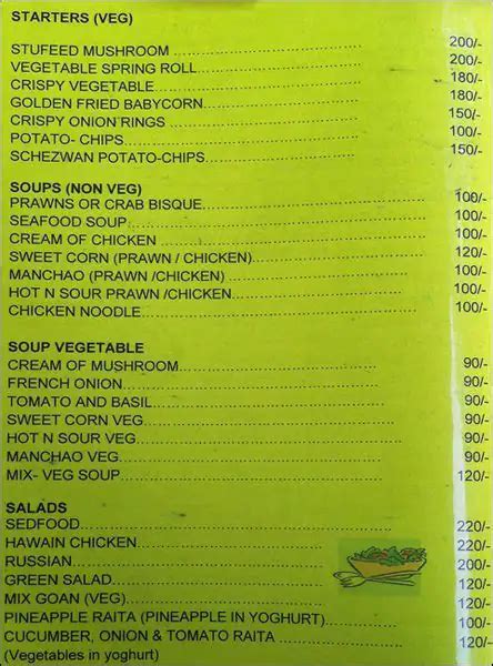Menu at The Rice Bowl, Candolim, Shop No.E1/151