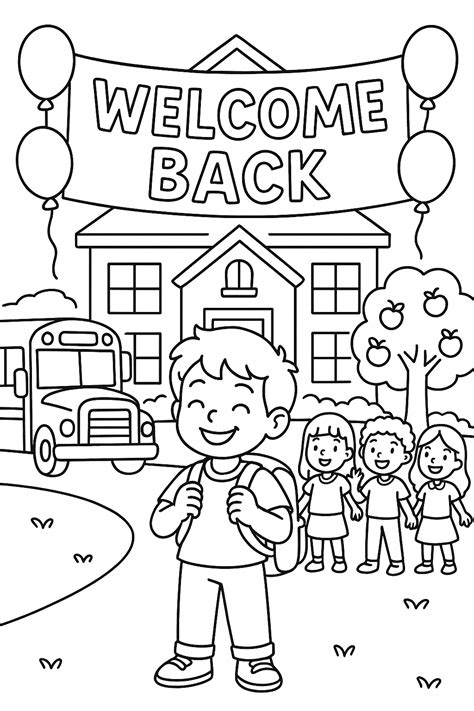 Back to School Coloring Page for Kids - FREE Printable | Coloring pages ...
