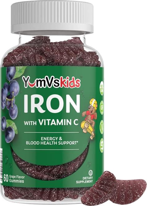 YumV's Natural Iron with Vitamin C Dietary Supplement Gummies ...
